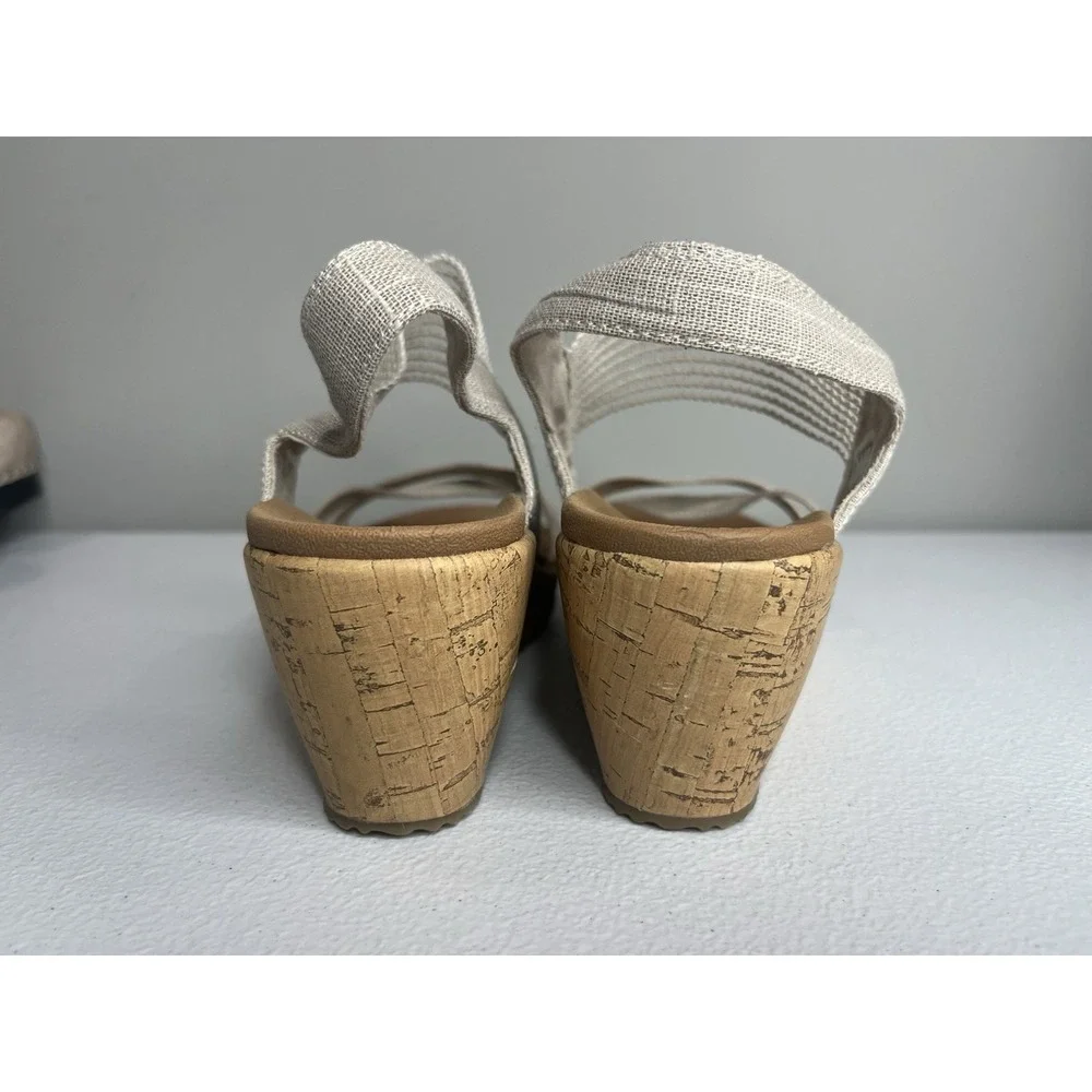 Skechers Beverlee High‎ Tea Wedge Sandals Women's Size US 9
